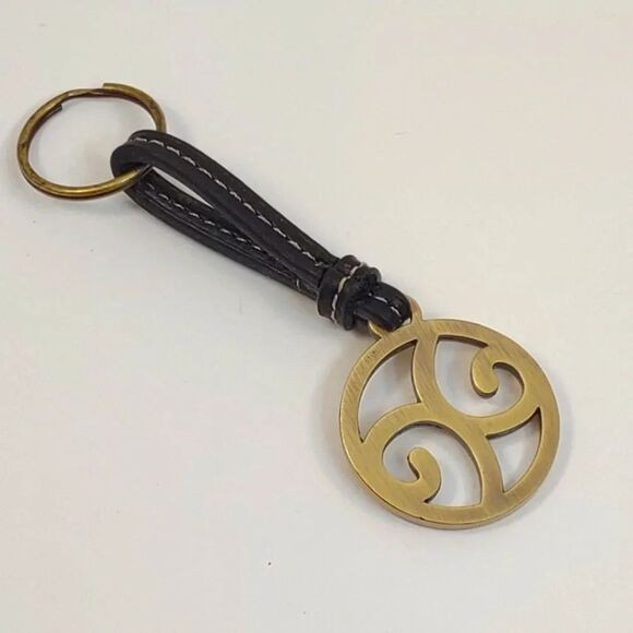 Scroll Style Keychain Key Ring Chain Fob Hangtag Metal - Picture 1 of 12